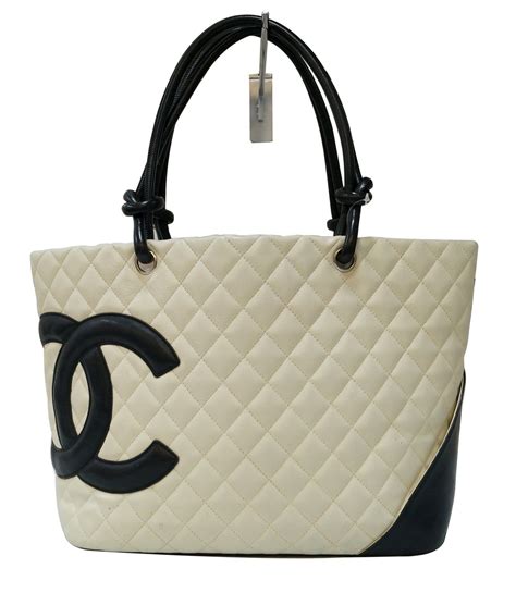 chanel cambon tote white|chanel large shopping tote.